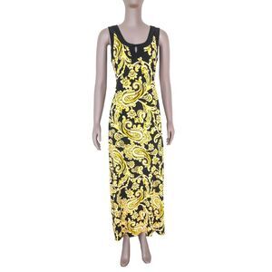 Summer Floral Maxi‎ Sundress Beach Vacation Tank Dress Work Office Wear Medium